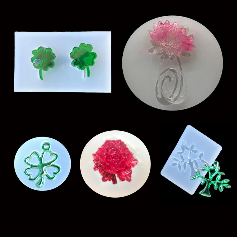 

1PC Flower Lucky Leaf Tree Liquid Silicone Expoxy Mold Resin Jewelry Mold UV Pendant Jewelry Accessories Handcraft Jewelry Tool