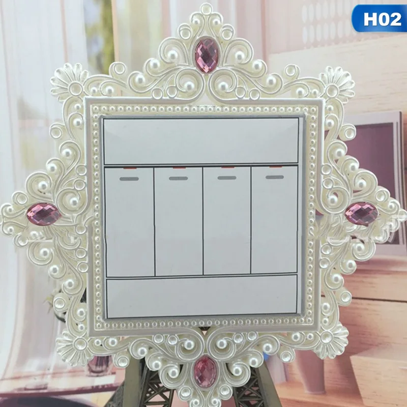 

1Pcs Pearl Gem Square Shape Home Switch Cover Switch Wall Light Socket Stickers Home Room Decoration Switch Stickers