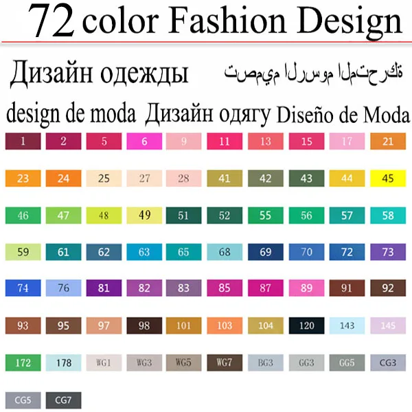 30/40/60/80/168 Цвета художника двойной головой спирт Маркер Набор ручек для рисования манга графическое оформление школьных рисунков, принадлежности для художественных эскизов - Цвет: 72 costume design