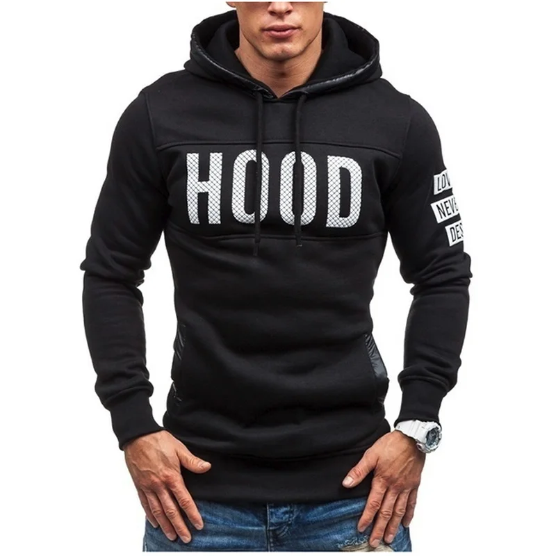 

Hoodies Men 2019 Brand Male Long Sleeve Hoodie Hood Print Sweatshirt Mens Cardigan Moletom Masculino Hoodies Slim Tracksuit 3XL