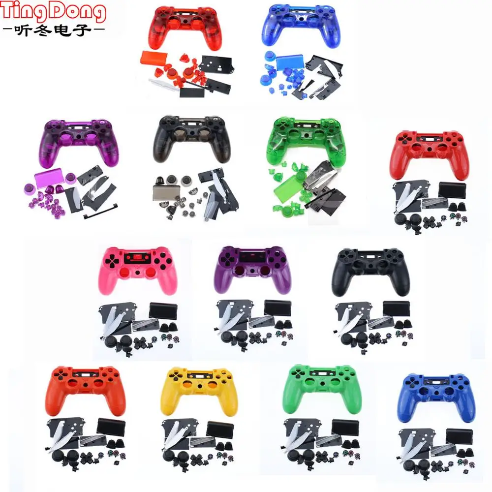 

TingDong Transparent RED Replacement Housing Front Shell Part Controller Protector for PlayStation 4 PS4 JDS-001 Controller