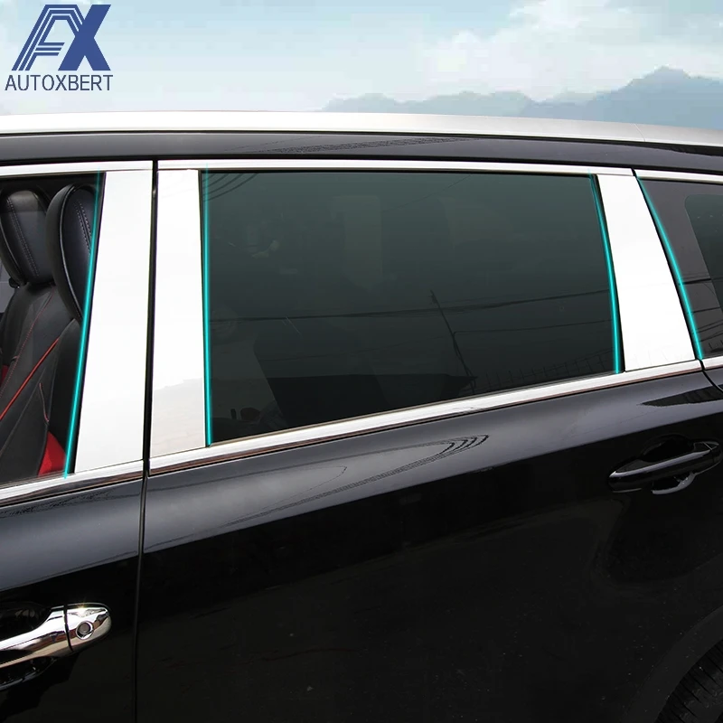 

AX Car Styling Window Chrome Pillar Post Posts Cover Trim Molding Garnish For Toyota Highlander Kluger 2014 2015 2016 2017 2018