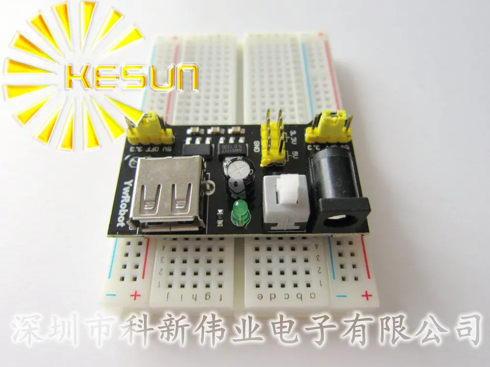 For MB102 Breadboard 3.3V / 5V Power Supply Module with 400 Tie Point 8.5CMX5.5CM | Электронные компоненты и