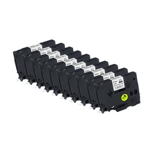 10-P совместимая TZ этикетка термоусадочная трубчатая лента HSe-221 8,8 мм 1,5 м черная на белом ламинатированная кассета для принтера Brother P touch