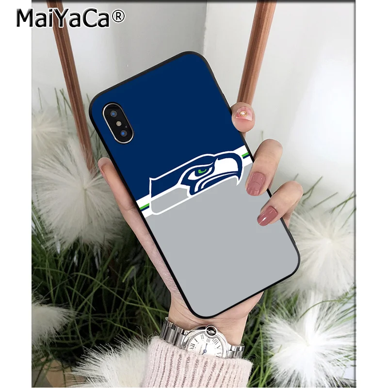 Мягкий силиконовый чехол для телефона MaiYaCa Seahawks Из ТПУ для Apple iPhone 8 7 6 6S Plus X XS MAX 5 5S SE XR