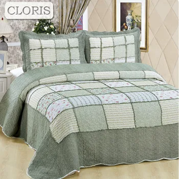

CLORIS High Quality Cotton Bedspread Fashion Quilted Pillowcase On The Bed Comforter Blanket King Queen Size Coverlet Bedcover