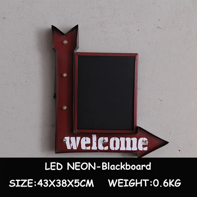 Led Neon Light Blackboard Vintage Metal Plates Wall Hanging Led Neon Light Blackboard Vintage Metal Plates Wall Hanging Decorative Advertising Signboard For Restaurant Pub Bar