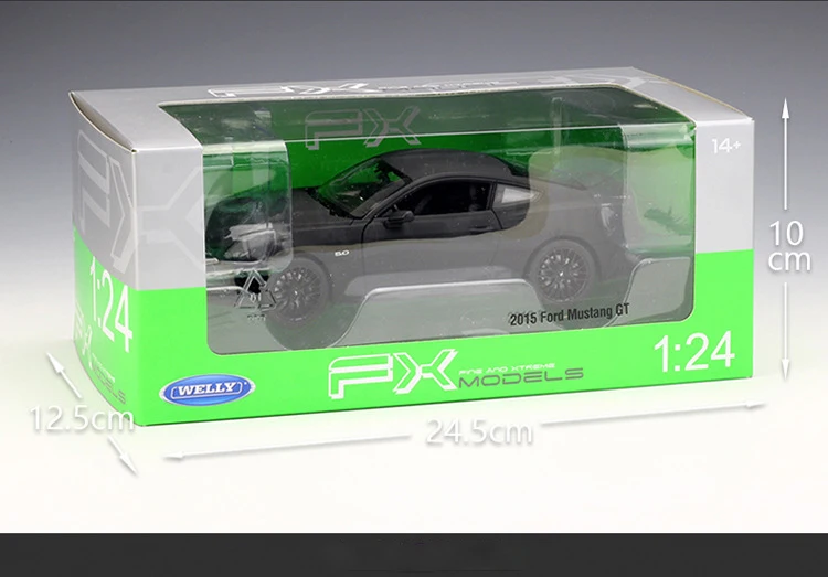 WELLY 1:24 масштабная модель полученная литьем под давлением имитационная модель игрушечный автомобиль металлический Ford Mustang GT классический