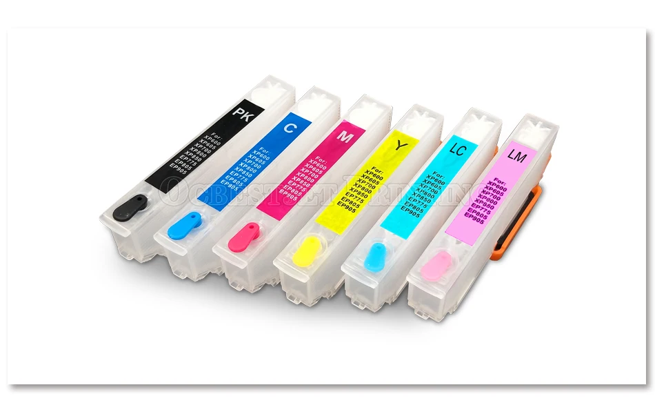 Cartucho de Tinta Recarregáveis para Epson Cores Expression Foto Xp-55 Xp-860 Xp-760 Xp-750 Xp-850 Xp-950 Impressora 6 - Set T2421-t2426 4 Cartuchos de tinta