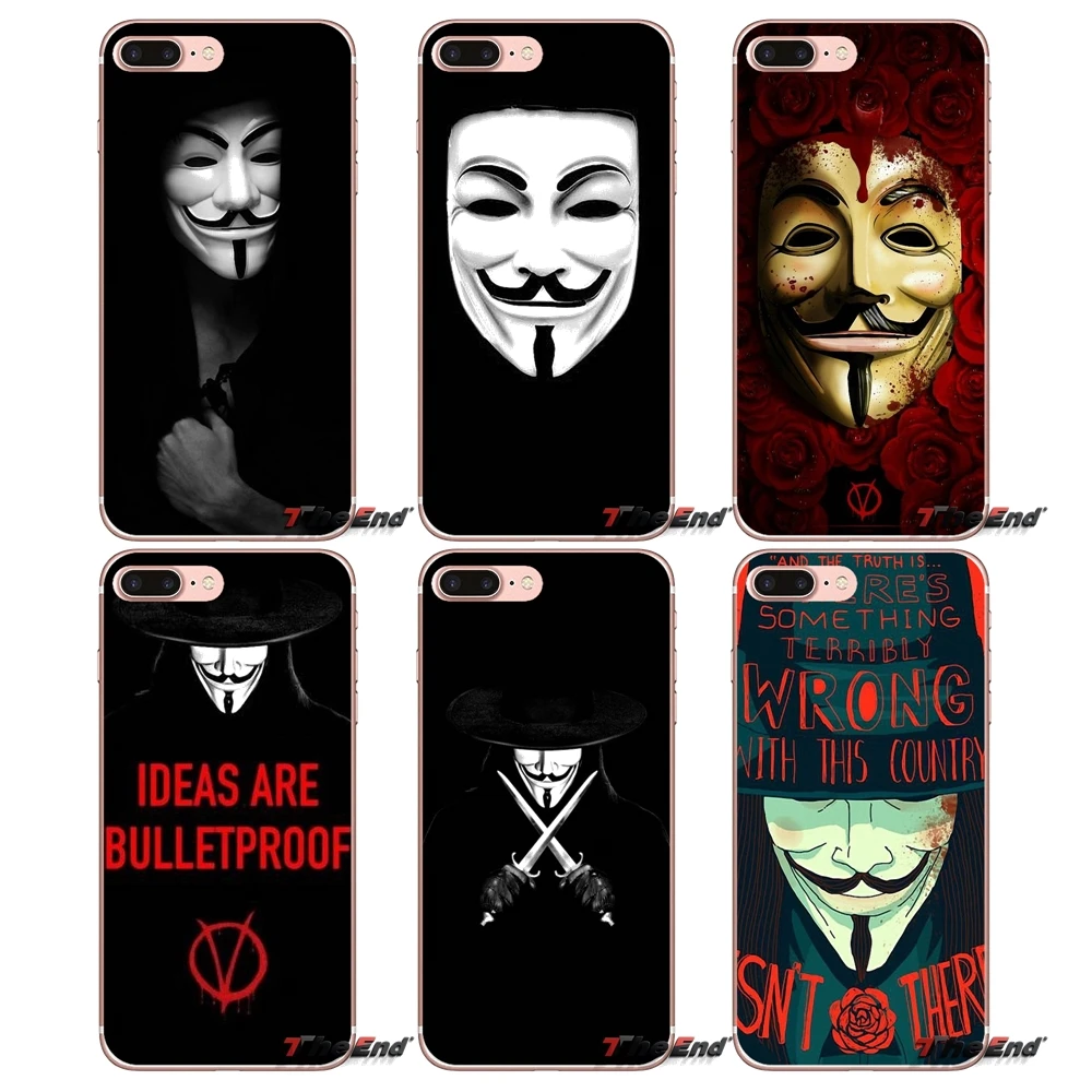 Дизайнерский чехол для Samsung Galaxy S2 S3 S4 S5 MINI S6 S7 edge S8 S9 Plus Note 2 3 4 5 8 Coque Fundas Anonymous Mask V For