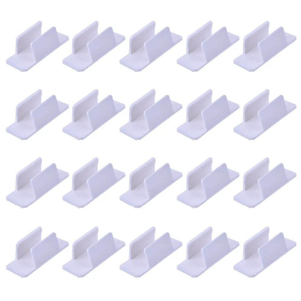 

Pen Holder Clip Self Adhesive for Pen Paint Brush Desk Computer Car Bulletin Board Clipboards, 20 Pack, White