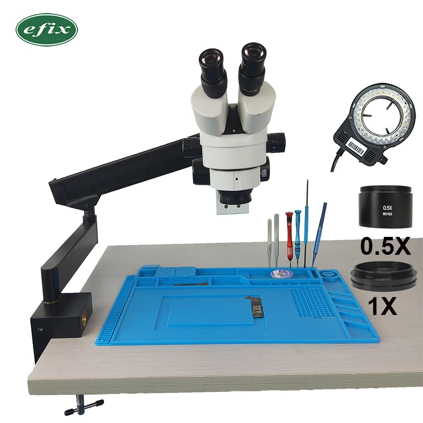 Efix 3,5-45X бинокулярный артикуляционный кронштейн с зажимом стерео припой микроскоп Simul-Focuse непрерывный зум ремонт мобильного телефона