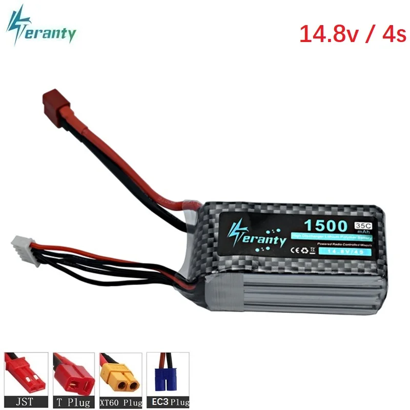 Высокая мощность 4S 14 8 v 1500mAh 35C LiPo батарея T/XT60/JST/EC3 вилка аккумуляторная Lipo для