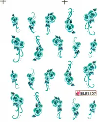 11 упак./лот воды Наклейка Дизайн ногтей Стикеры лепесток цветка Гвоздика лотоса Калла тюльпан BLE1203-1213