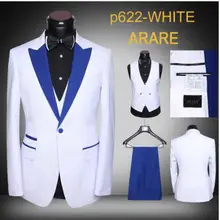 2018 Tailor-Made White Men Suit Slim Fit Jacket Groom 3 Piece Wedding Suits for Men Prom Tuxedo Costumes Blazer Terno Masculino