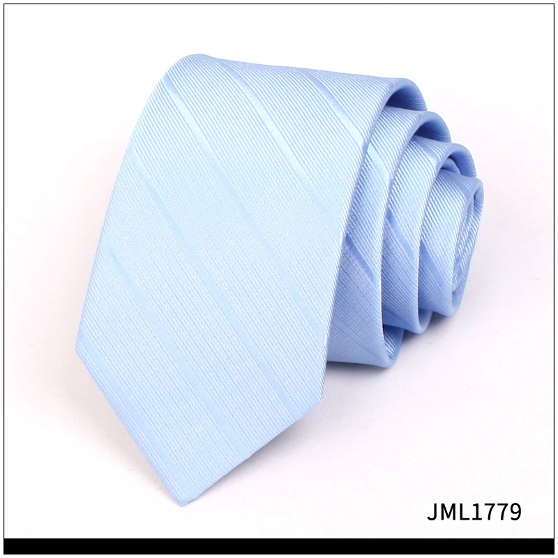 Для мужчин S, 7 см Тонкий шеи галстуки для Для мужчин Небесно-Голубой в полоску Нарядные Костюмы для свадьбы Gravatas Бизнес галстуки полиэстер