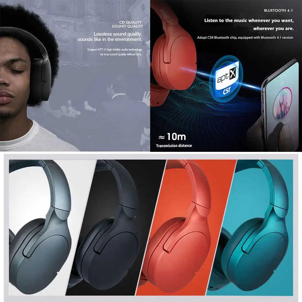 

SC2000 Noise Reduction Wireless Phone Bluetooth 20Hz-20kHz 280g Music 16+15% 98dB3dB 24h 40mm Headset V4.1