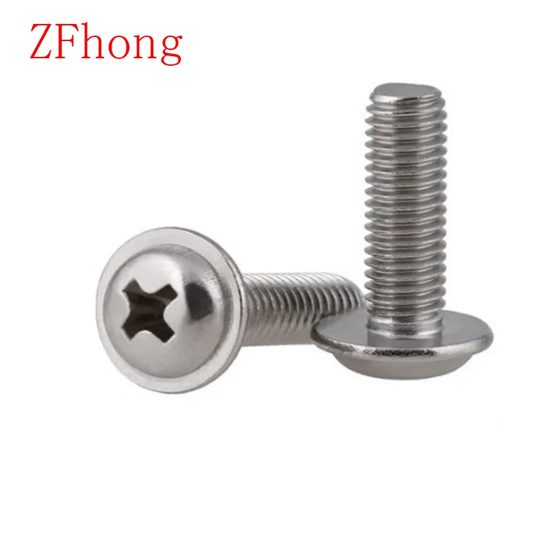 50Pcs M2 M2.5 M3 M4 M5 304 Stainless Steel Phillips round washer head machine screwin Screws