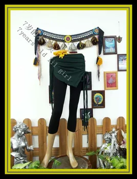 

Lycra cotton gothic Tribal Belly Dance mini skirt H45-49