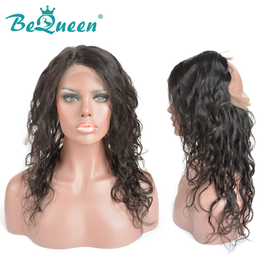 

Bequeen Water Wave 360 Lace Frontal Pre-Plucked 100% Peruvian Human Hair Natural Hairline With Baby Hair Free Shipping
