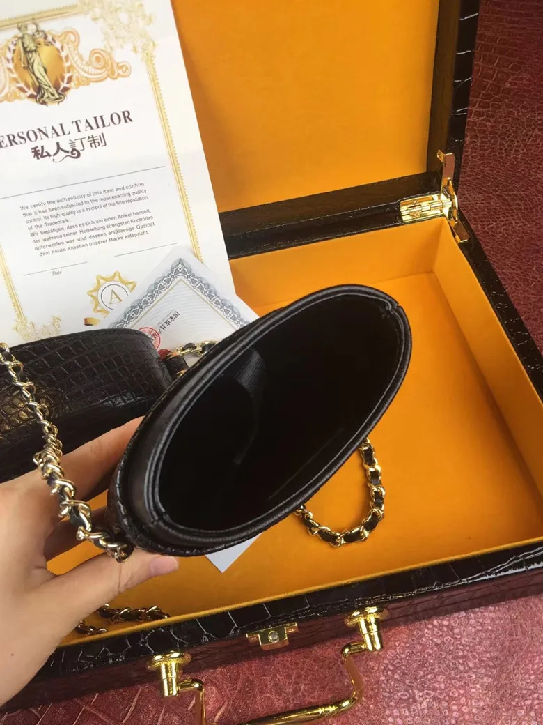 Foldable Designer Genuine Alligator Skin Lady Phone Clutch Purse Exotic Real Crocodile Leather Women Single Cross Shoulder Bag