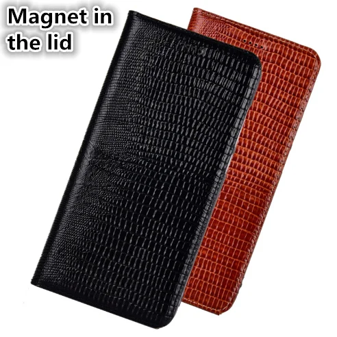 

ZD12 Lizard Pattern Genuine Leather Flip Case For HTC U12 Plus Phone Bag With Card Holders For HTC U12 Plus Case Free Shipping