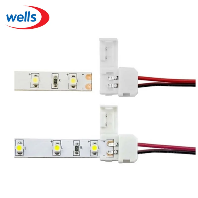 

100 pcs/lot 8mm 2Pin Connector LED PCB Connector For 3528 Single Color LED Strip