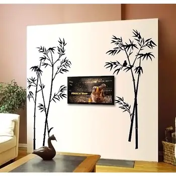 

New Bamboo Mural Removable Craft Art Black Wall Sticker Decals Home Decoration Living room Decor Drop Shipping