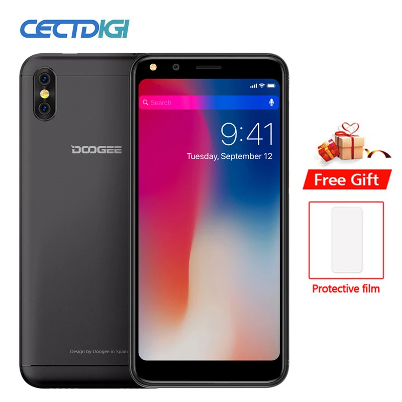 

Doogee X53 Smartphone MT6580M Quad Core Mobile Phone 5.3 Inch 1 RAM 16 ROM Android 7.0 2200mAh Dual 5MP Real Camera 3G cellPhone