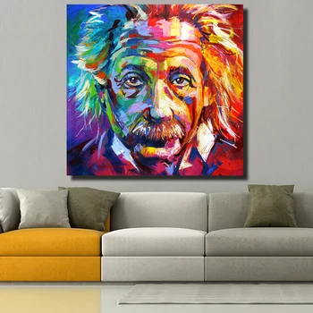 

HDARTISAN Einstein Portrait Oil Painting Acrylic on Canvas Art Prints for Living Room Home Decoration No Framed