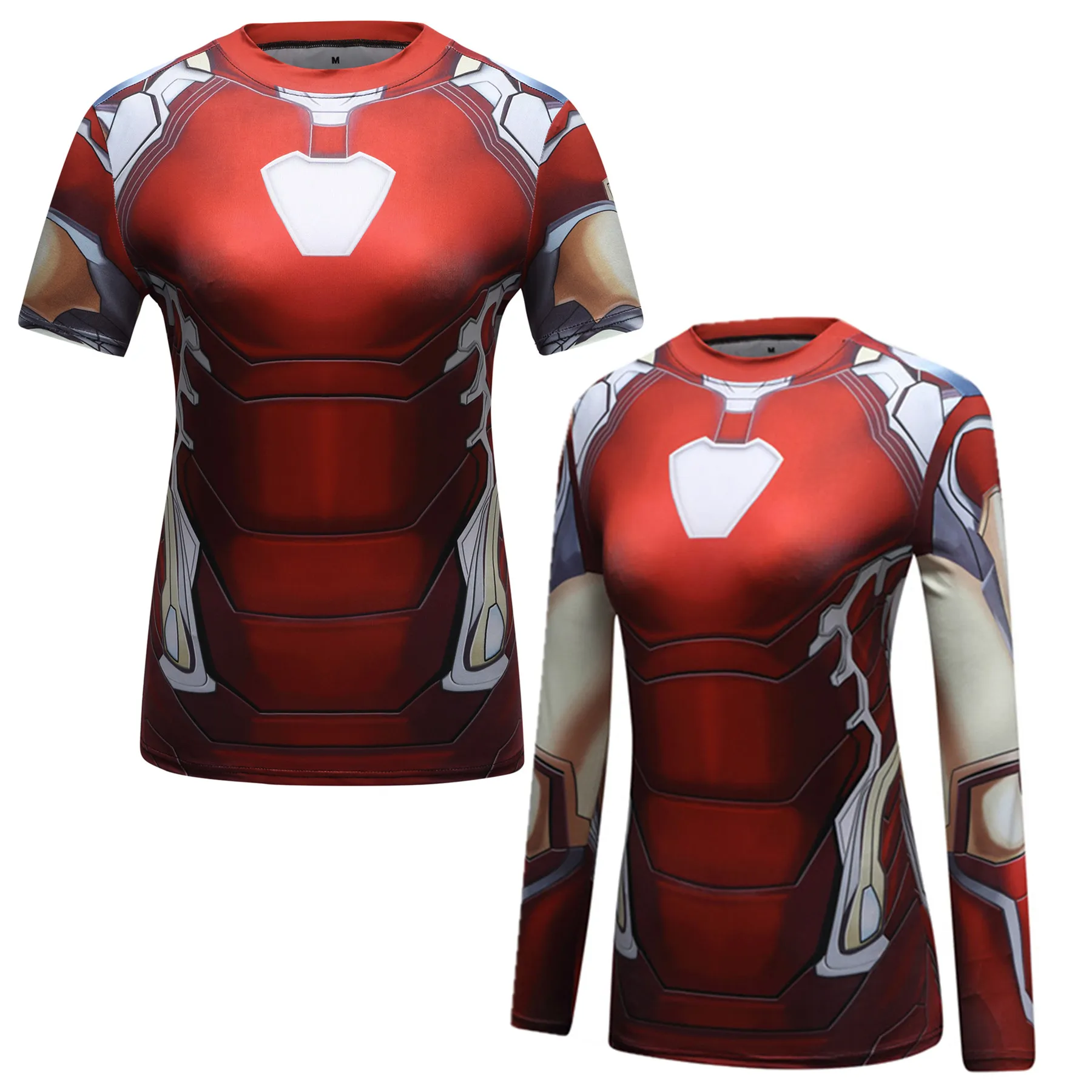 

Avengers 4 Iron Man 3D printing T-shirt compression shirt ladies raglan sleeves 2019 long-sleeved costumes women's clothing