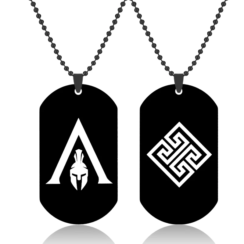 

ACT Game Assassin Odyssey Bead Chain Necklace Stainless Steel Pendant Dog Tag Metal
