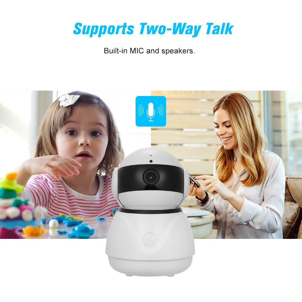 Seculink 1080P Home IP Camera Pan/Tilt Night Vision Motion Detection Alarm 2-Way Audio WiFi Wireless Video Monitoring 