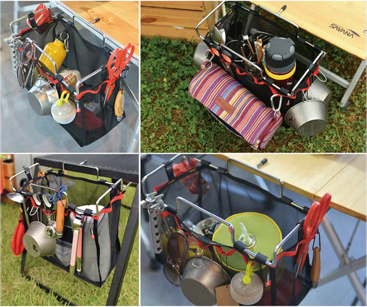 Открытый Кемпинг проволока приемная сетка портативный мешок для хранения дикий стол инструмент для барбекю Кухонные принадлежности picni еда