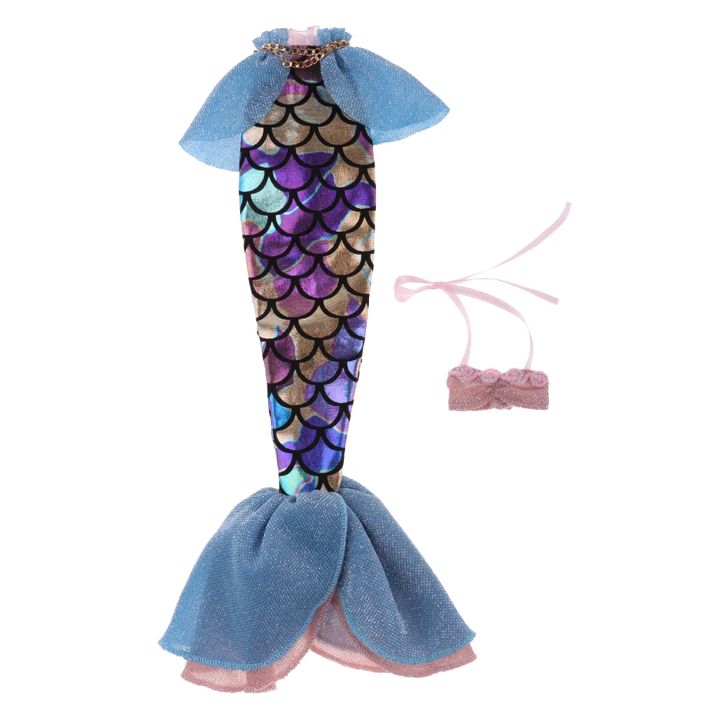 Pretty Doll Braces Mermaid Dolls Dress Bikini Mermaid Dress Skirt Mermaid for 1/6 Girl Doll Accessories Dolls Clothes
