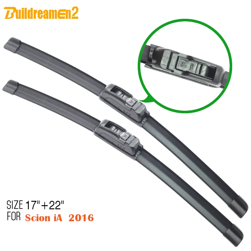 

Buildreamen2 Car Soft Rubber Windshield Wiper Blade For Scion iA 2016 Auto Bracketless Window Wiper 1 Pair