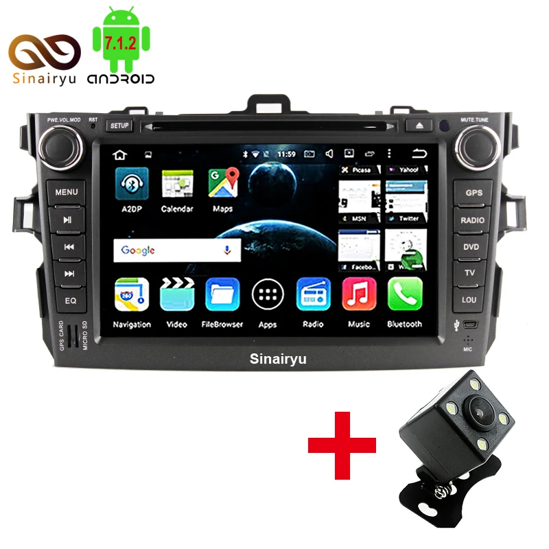 2 Din Android 7 1 font b Car b font DVD Player For Toyota Corolla 2007