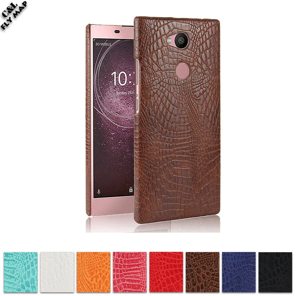 Защитный чехол из крокодиловой кожи для SONY Xperia L2 Жесткий Чехол поликарбоната
