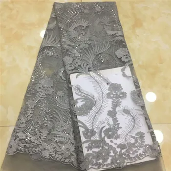 

French Net Lace Fabric 2019 Latest African Lace Fabric With Embroidery Mesh Tulle Lace Fabric High quality Nigerian Lace xz2-40