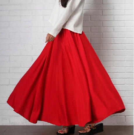 Новые длинные юбки из хлопка и льна в консервативном стиле, винтажные повседневные юбки хорошего качества размера плюс, длинные юбки в английском стиле