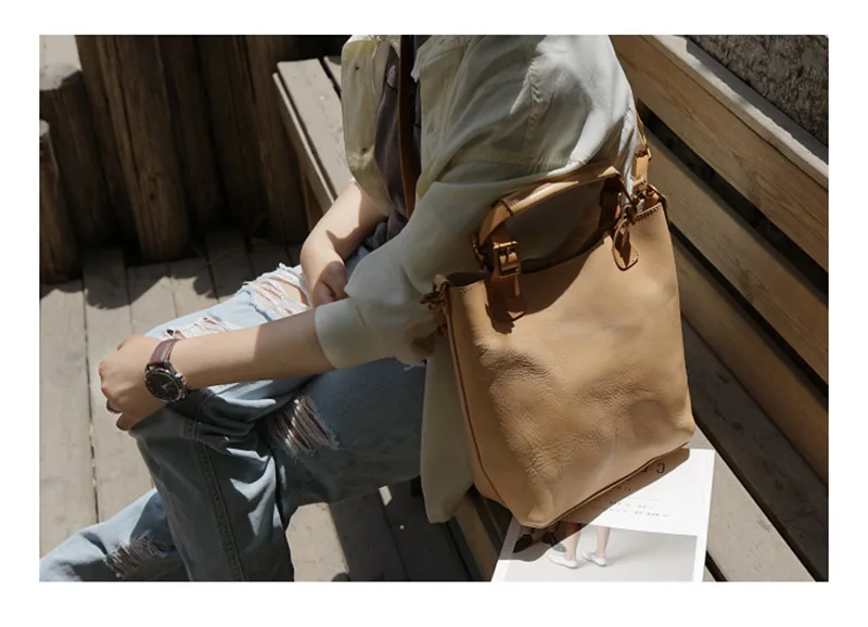 AETOO ручной работы модная сумка на плечо, Дамская крашенная коровья композитная сумка, Винтажная сумочка
