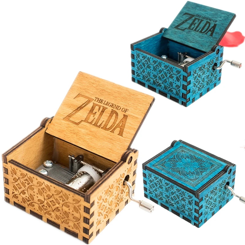 

Game The Legend of Zelda Cosplay Music Box Accessories Prop Handmade Engraved Wooden Music Box Crafts Collectible