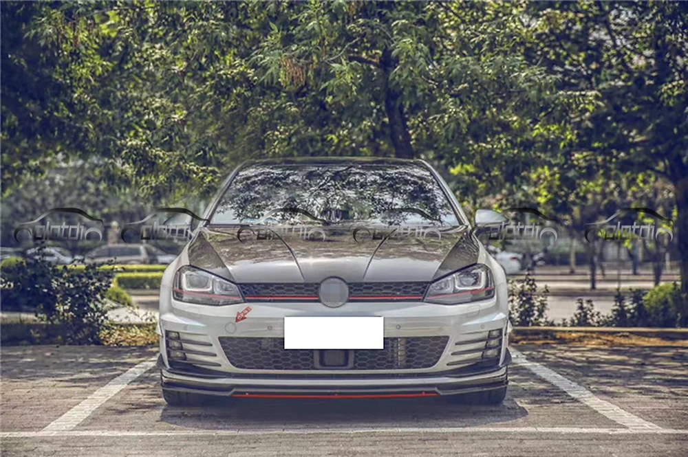 Для Volkswagen Golf 7 GT& I Revozport Стиль углеродного волокна передний спойлер для губ сплиттер только 2 шт. автомобильный Стайлинг