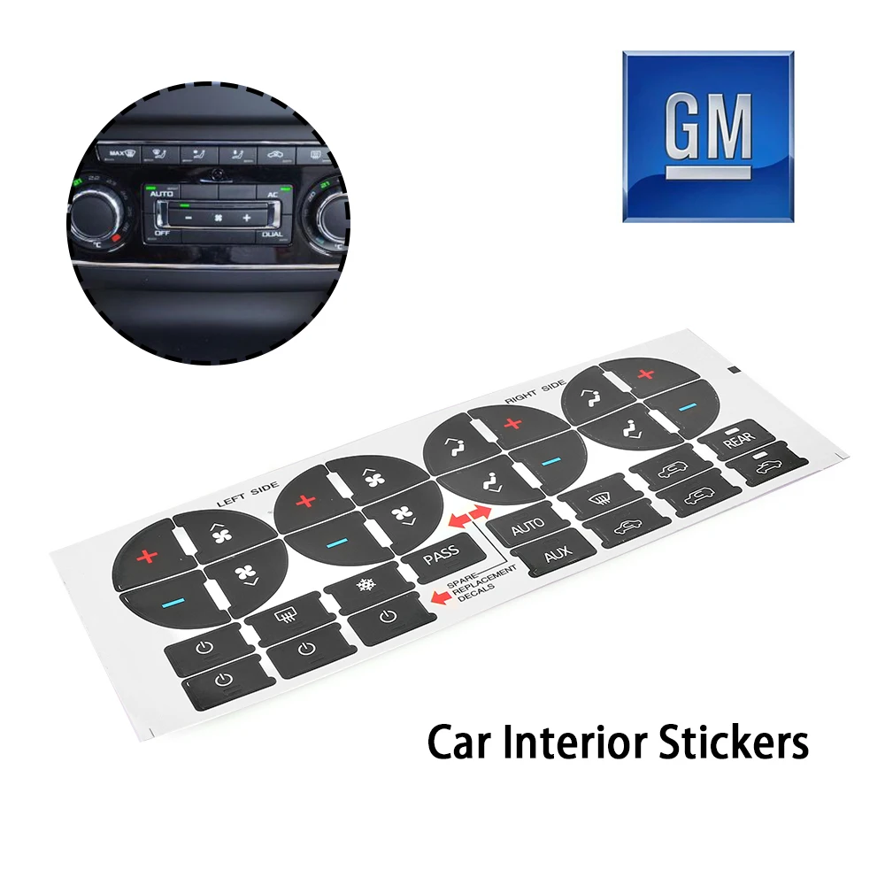 

Radio+ A/C Climate Control Button Repair Decals Stickers Car Interior Stickers