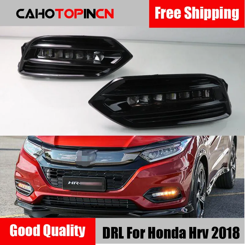 

2PCS LED Daytime Running Light For Hyundai HRV HR-V Vezel 2019 Yellow Turn Signal Function 12V Car DRL Fog Lamp Decoration