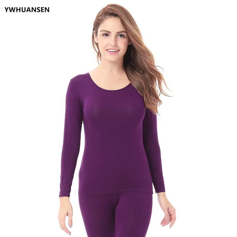 YWHUANSEN Womens Thermal 2 Pc Long John Underwear Set Top and Bottom Ultra Soft Smooth Knit Second Female Thermal Skin Clothes YWHUANSEN Womens Thermal 2 Pc Long John Underwear Set Top and Bottom Ultra Soft Smooth Knit Second Female Thermal Skin Clothes