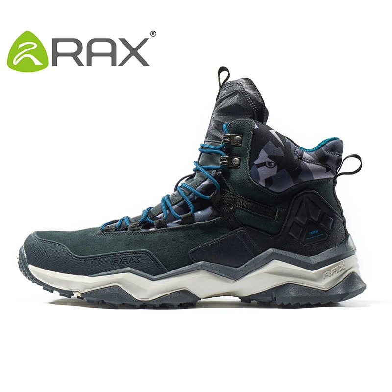 RAX Мужская походная обувь противоскользящие кроссовки для альпинизма Женская дышащая натуральная кожа легкая обувь для трекинга Уличная обувь мужская - Цвет: carbon black men