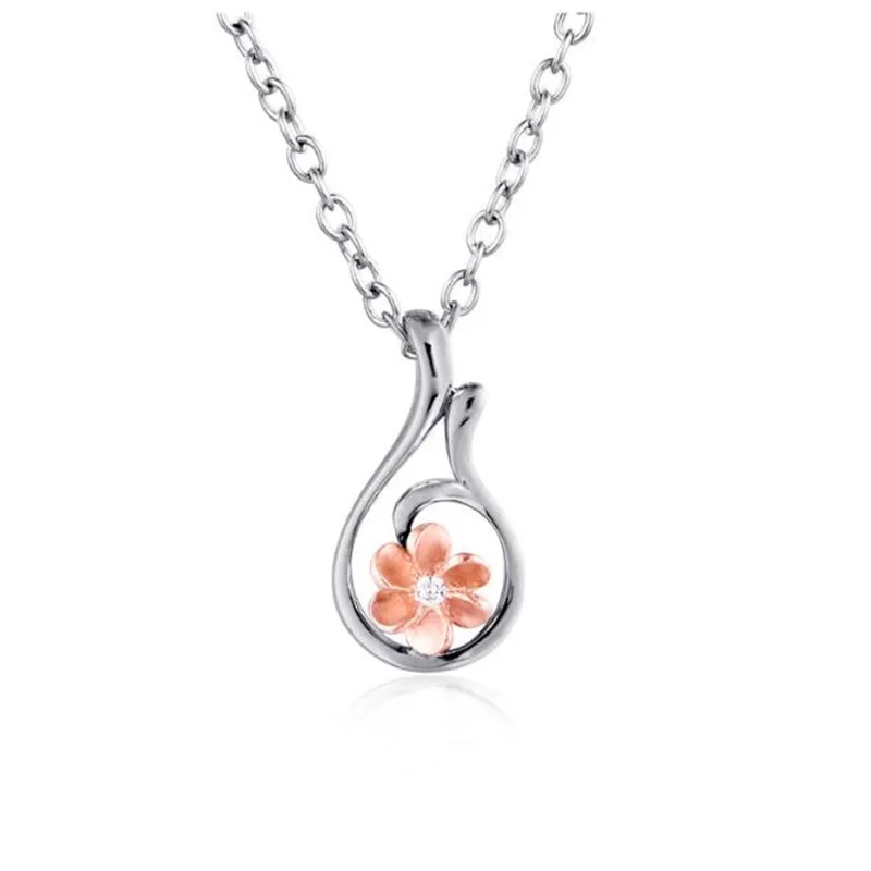 

18K Gold Flower Necklace Pendant For Women Sunray Style Hollow Collier Bijoux Collana Zirconia 2 Tones Gold Color 0.30g