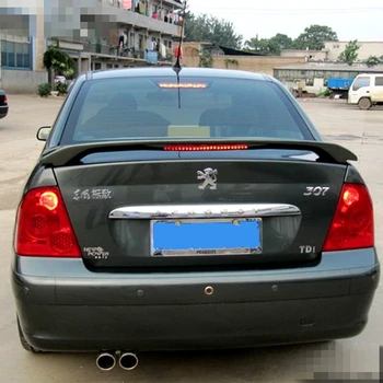 

UBUYUWANT For Peugeot 307 2009-2012 Car Rear Trunk Spoiler ABS Plastic Primer Color Car Tail Wing Decoration With Light