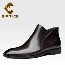 SIPRIKS/платье из натуральной кожи; цвет черный, серый; ботинки на молнии; коричневые ботильоны с квадратным носком; ковбойские модельные туфли «Челси» на резиновой подошве